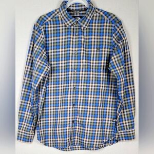 The North‎ Face Shirt Mens Medium Multicolor Cotton Plaid Button Up Pocket